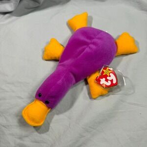 Ty Beanie Babies Patti the Platypus Plush Toy Purple Orange 1993